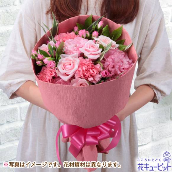 【フローリストチョイス】オールラウンド・花束(やわらかピンク系 M)